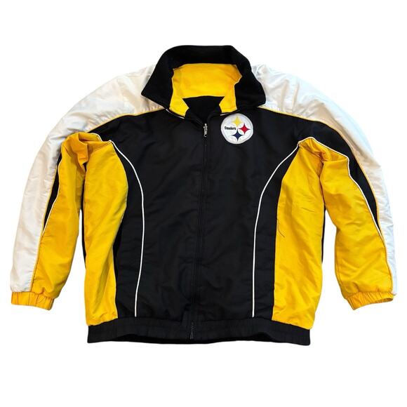 NFL Pittsburgh Steelers Vintage Reversible Fleece Jacket Block Men's Large - Picture 1 of 9